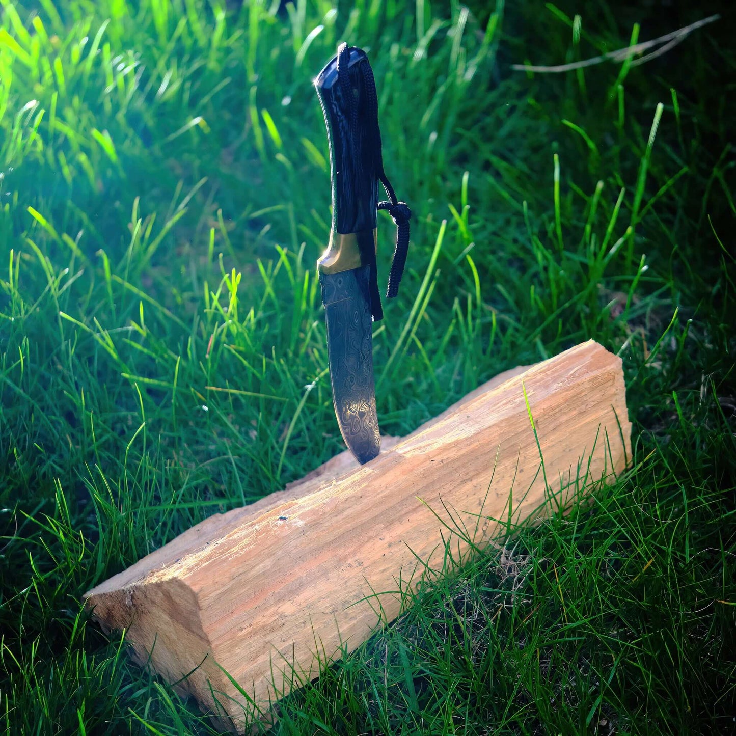 Couteau Hatif Hunter Special - Skinner en acier de Damas de 5 pouces avec étui en cuir