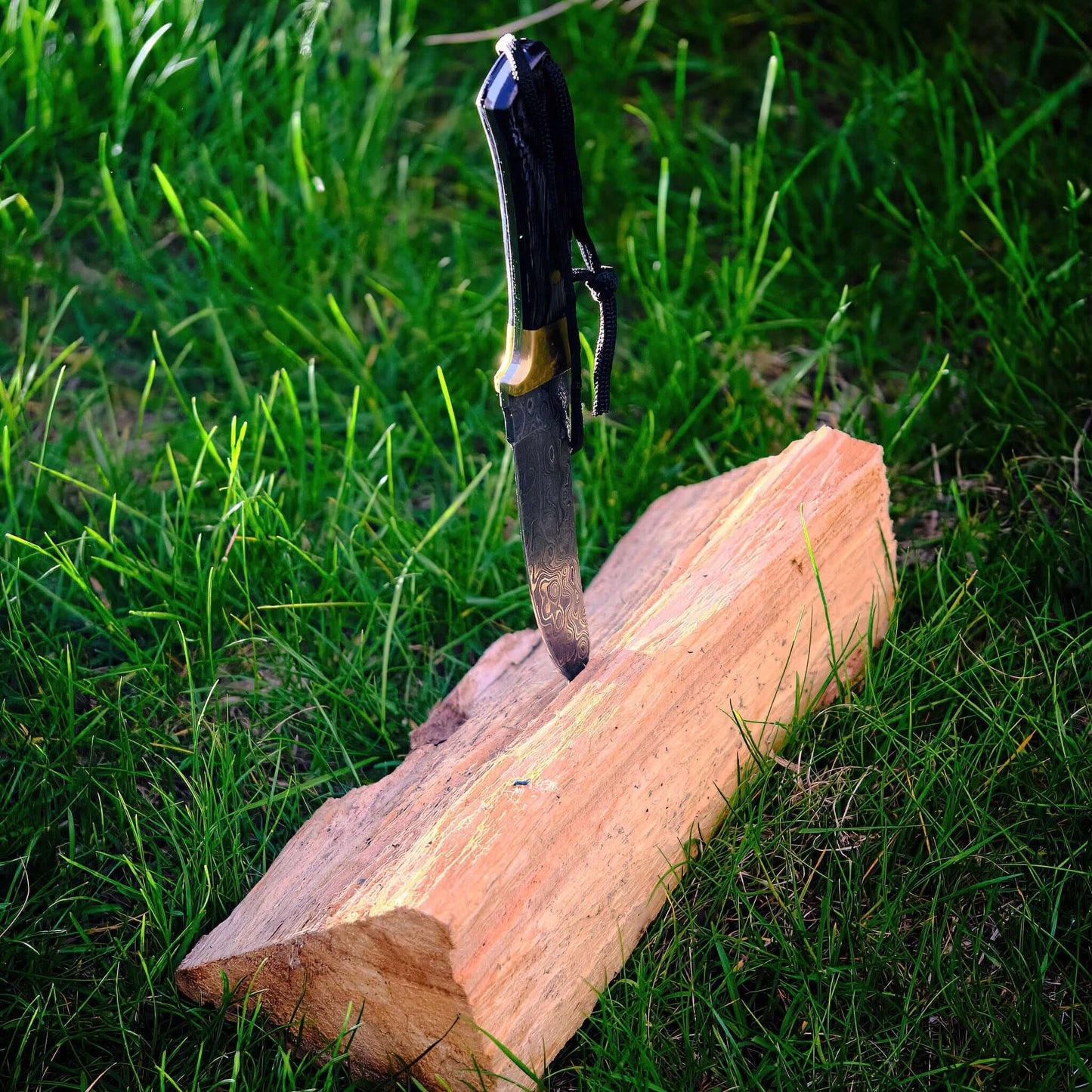 Couteau Hatif Hunter Special - Skinner en acier de Damas de 5 pouces avec étui en cuir