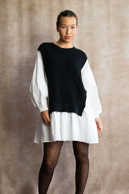 Helga Oversized Cable Knit Tunic Dress