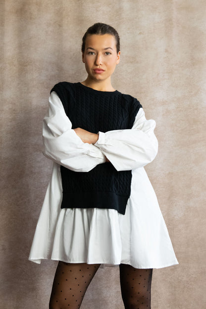 Helga Oversized Cable Knit Tunic Dress