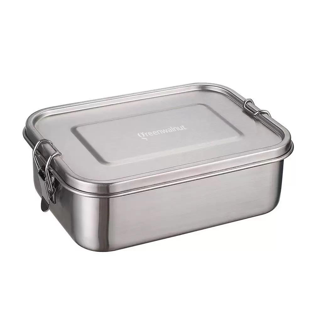 Stainless Steel Bento Lunch Box with Divider – Leakproof Food Storage Container, Reusable Metal Lunch Box for Kids & Adults | 2400 ML