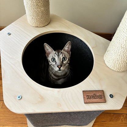 L'aire de jeu La Cabane - Arbre à chat à 2 niveaux