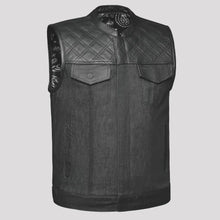 Gilet de club en jean et cuir Open Road pour homme