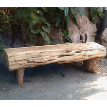 Banc en rondins - teck ancien