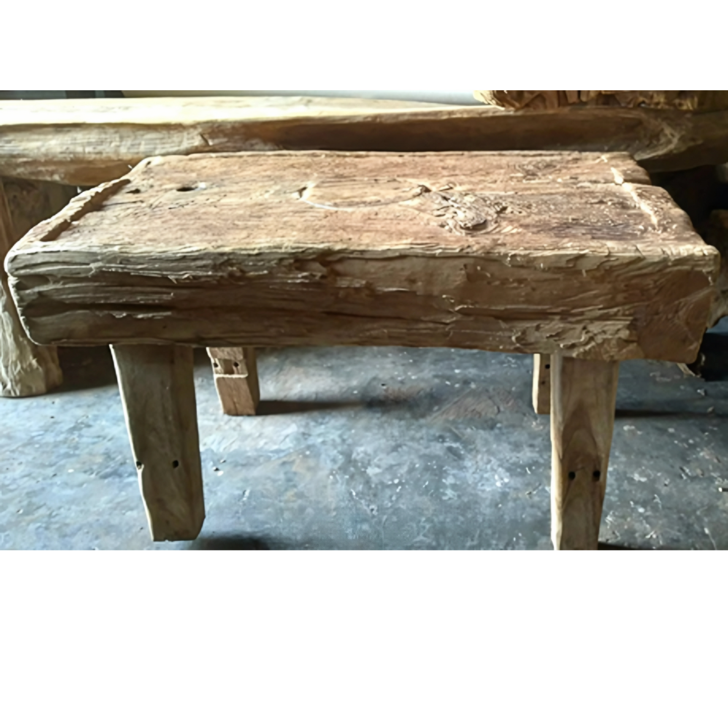 Coffee table in reclaimed exotic wood