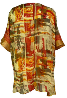 PRG6898 Veste à manches kimono et ceinture en pure soie "Sheer Avatar"