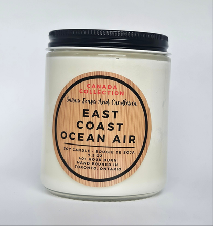 Bougie de soja parfumée « Air marin de la côte est » – 8 oz