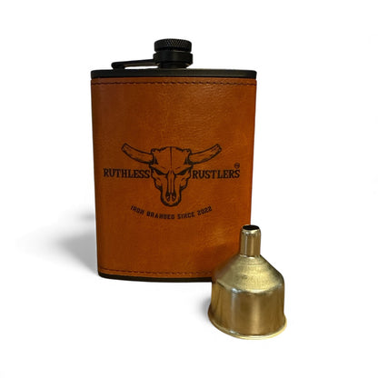 Ensemble flasque en fer marqué Ruthless Rustlers | Marron