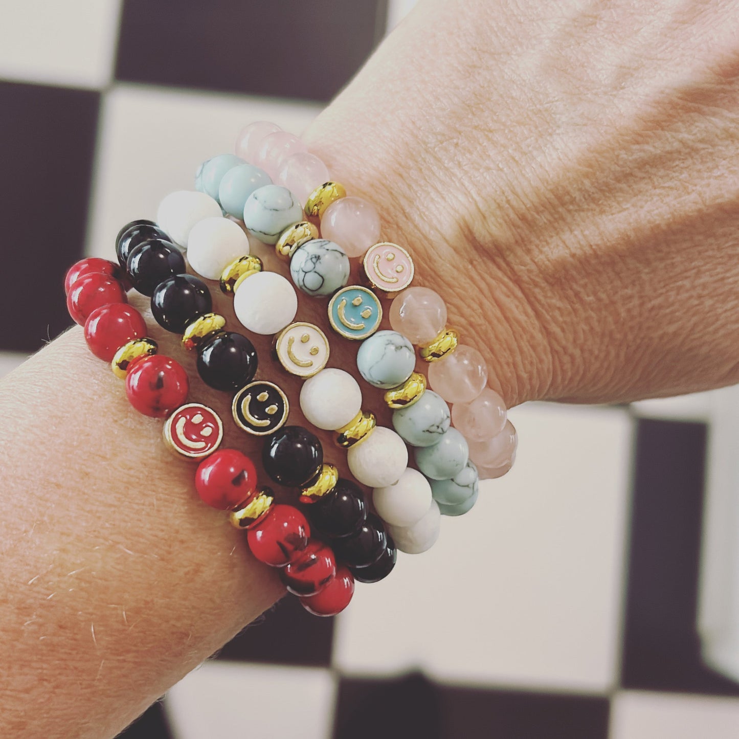 Bracelet de bonheur en howlite bleue