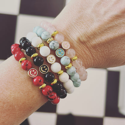 Bracelet de bonheur en howlite bleue