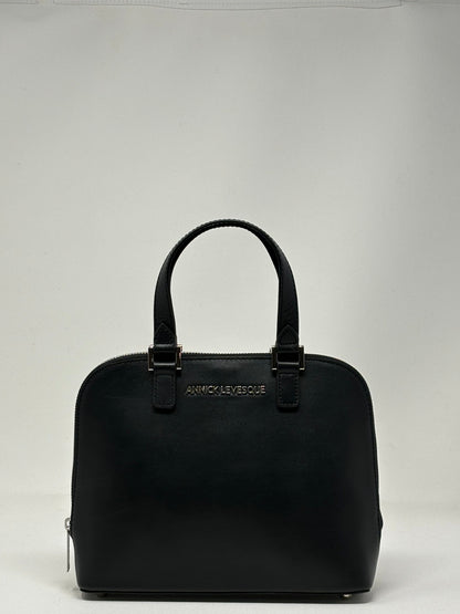 Black leather handbag, Justine