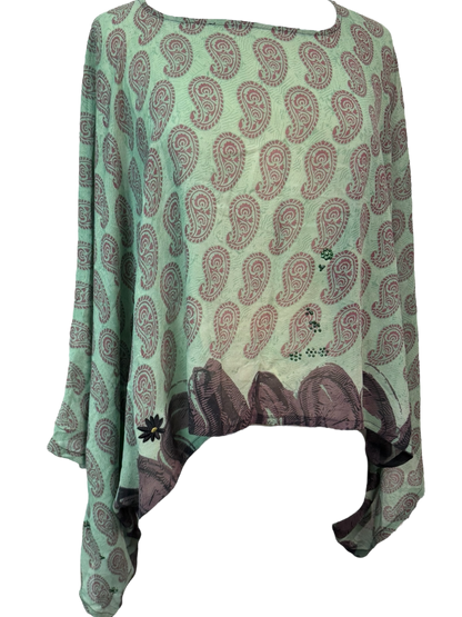 PRG7329 Top ample en pure soie à manches kimono Avatar