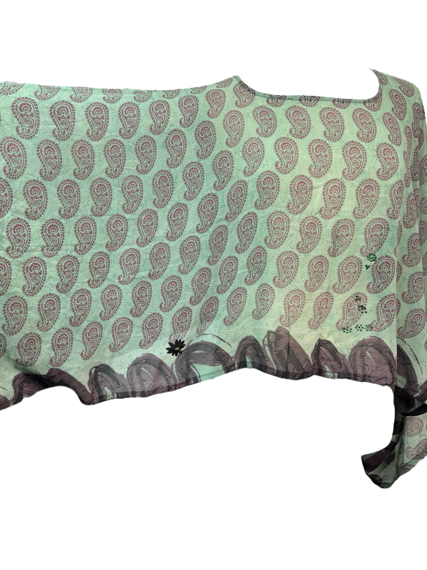 PRG7329 Top ample en pure soie à manches kimono Avatar
