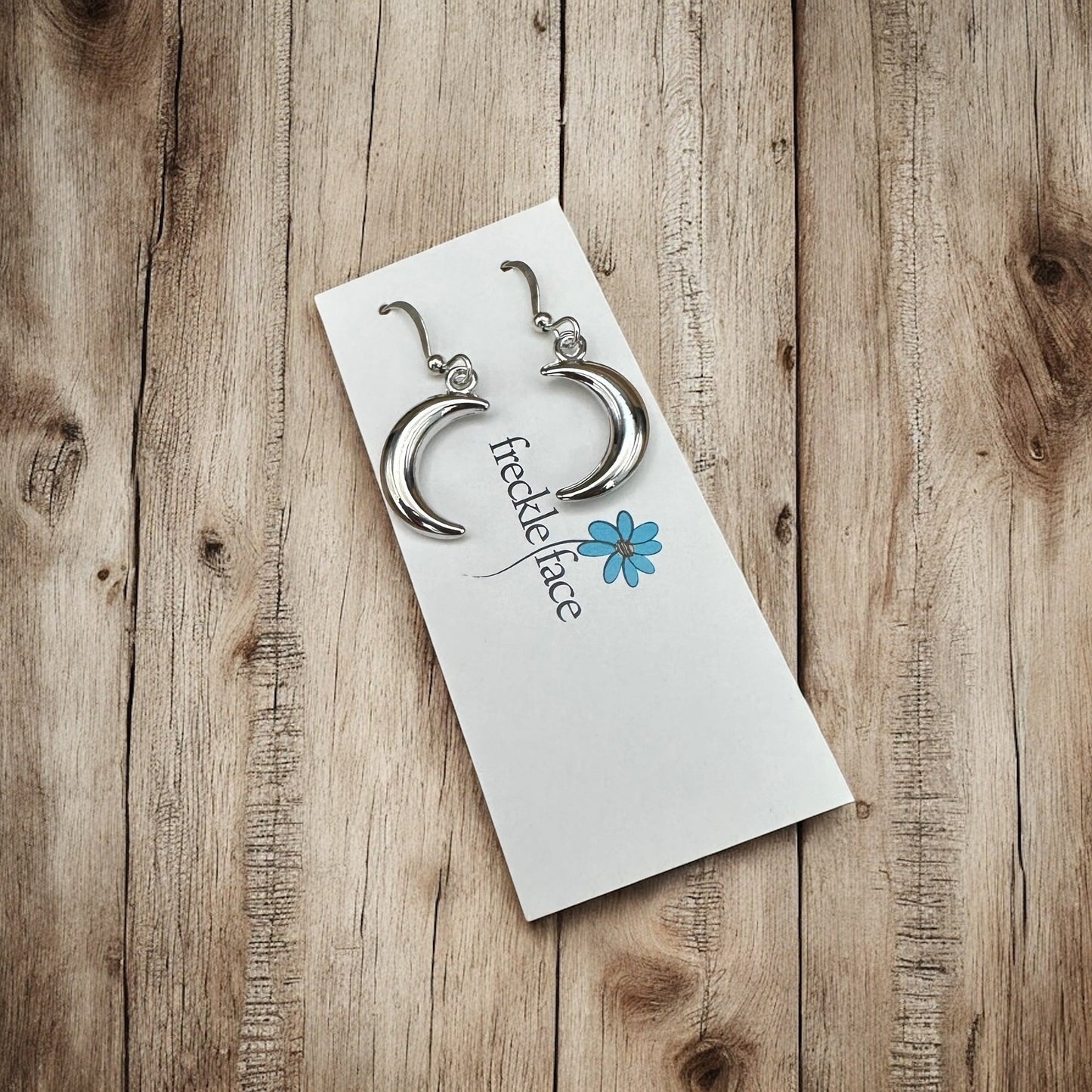 Boucles d'oreilles Lune Bulle - Forme Croissant 3D, Hypoallergéniques, Sans nickel