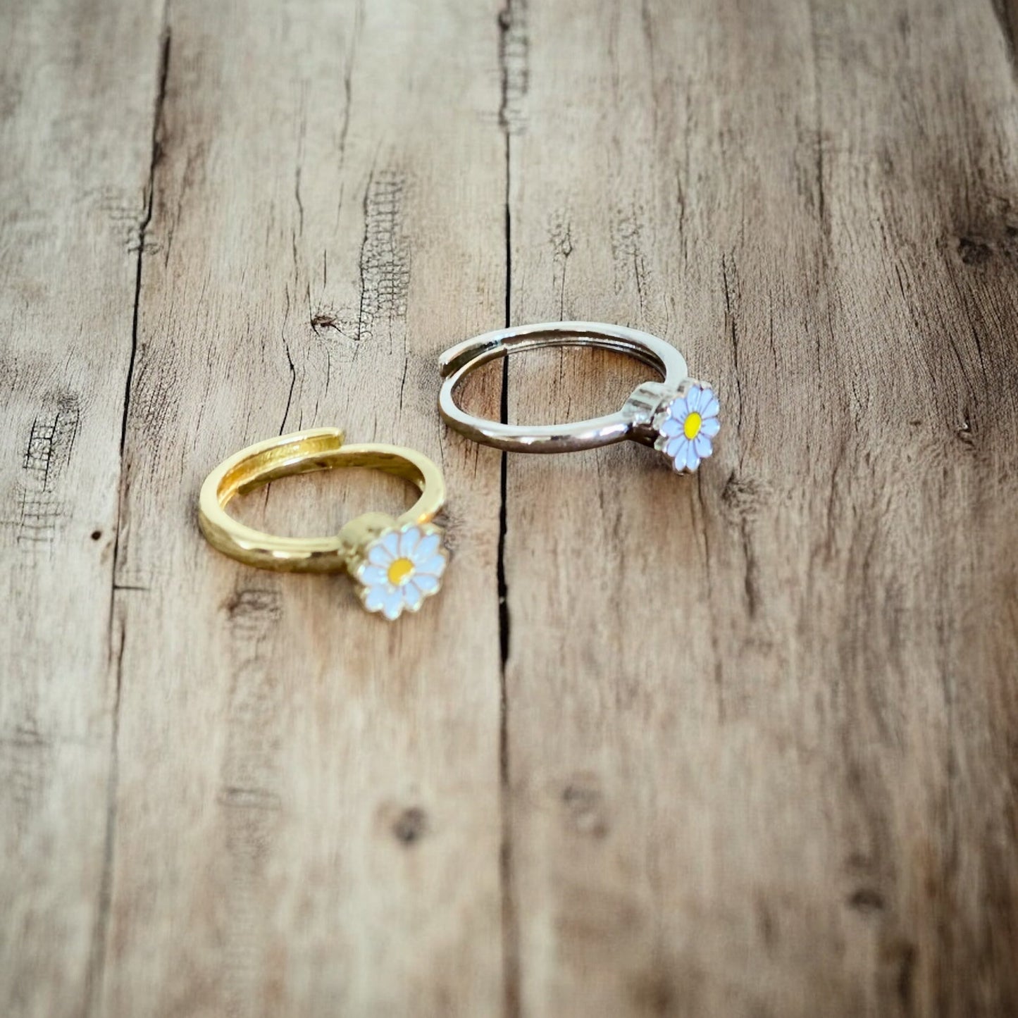 Bague anti-anxiété marguerite – Bague rotative réglable pour soulager l'anxiété