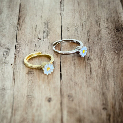 Bague anti-anxiété marguerite – Bague rotative réglable pour soulager l'anxiété