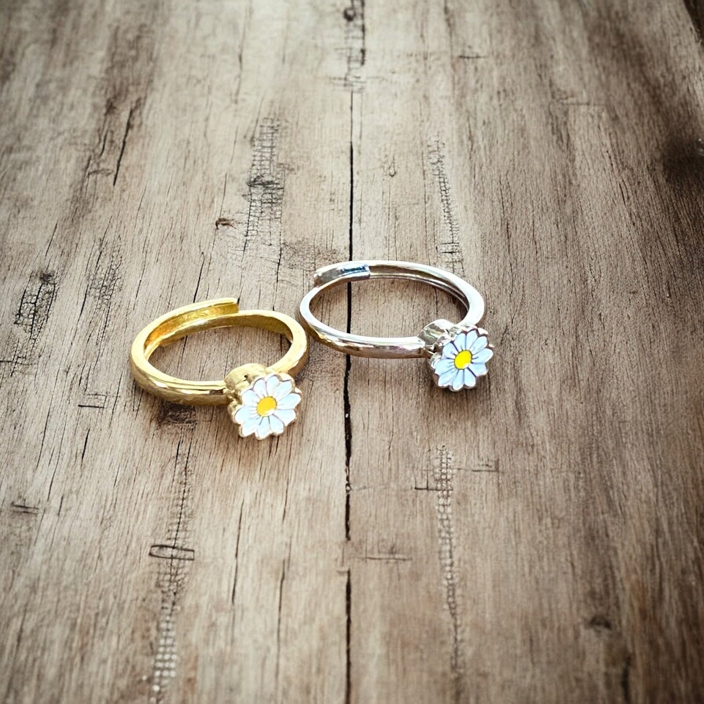 Bague anti-anxiété marguerite – Bague rotative réglable pour soulager l'anxiété