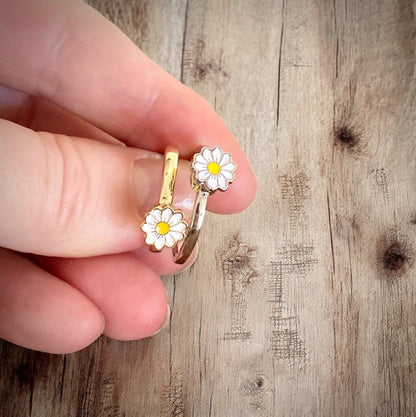 Bague anti-anxiété marguerite – Bague rotative réglable pour soulager l'anxiété