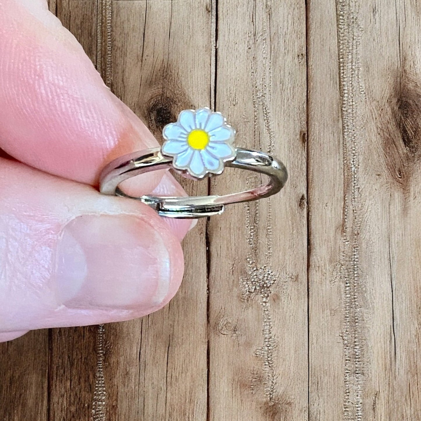 Bague anti-anxiété marguerite – Bague rotative réglable pour soulager l'anxiété