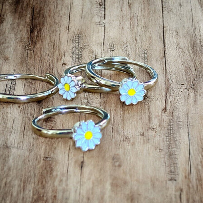 Bague anti-anxiété marguerite – Bague rotative réglable pour soulager l'anxiété