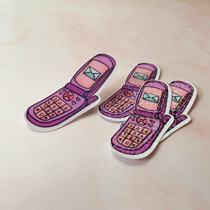 Appelle-moi ! Bip-moi ! Autocollant de téléphone portable des années 90