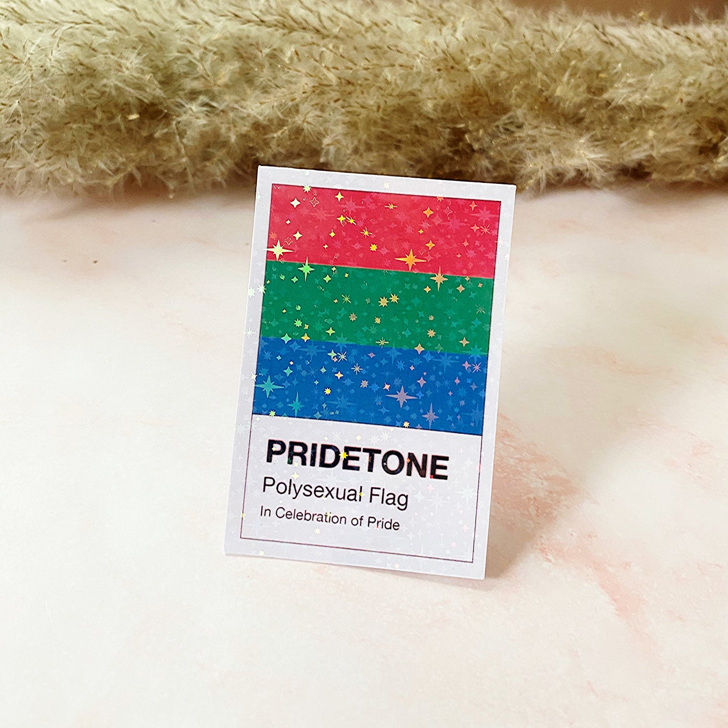 Drapeau de la fierté polysexuelle Pridetone | Autocollant de la fierté