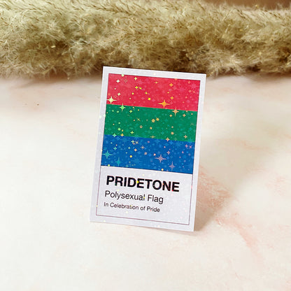 Drapeau de la fierté polysexuelle Pridetone | Autocollant de la fierté
