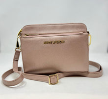 Petit Sac bandoulière avec porte-carte détachable rose platine | Kennedi