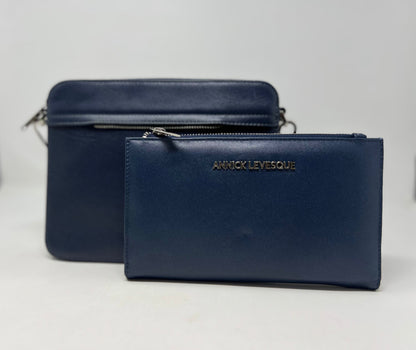 Small Crossbody Bag with Detachable Card Holder Navy Blue | Kennedi
