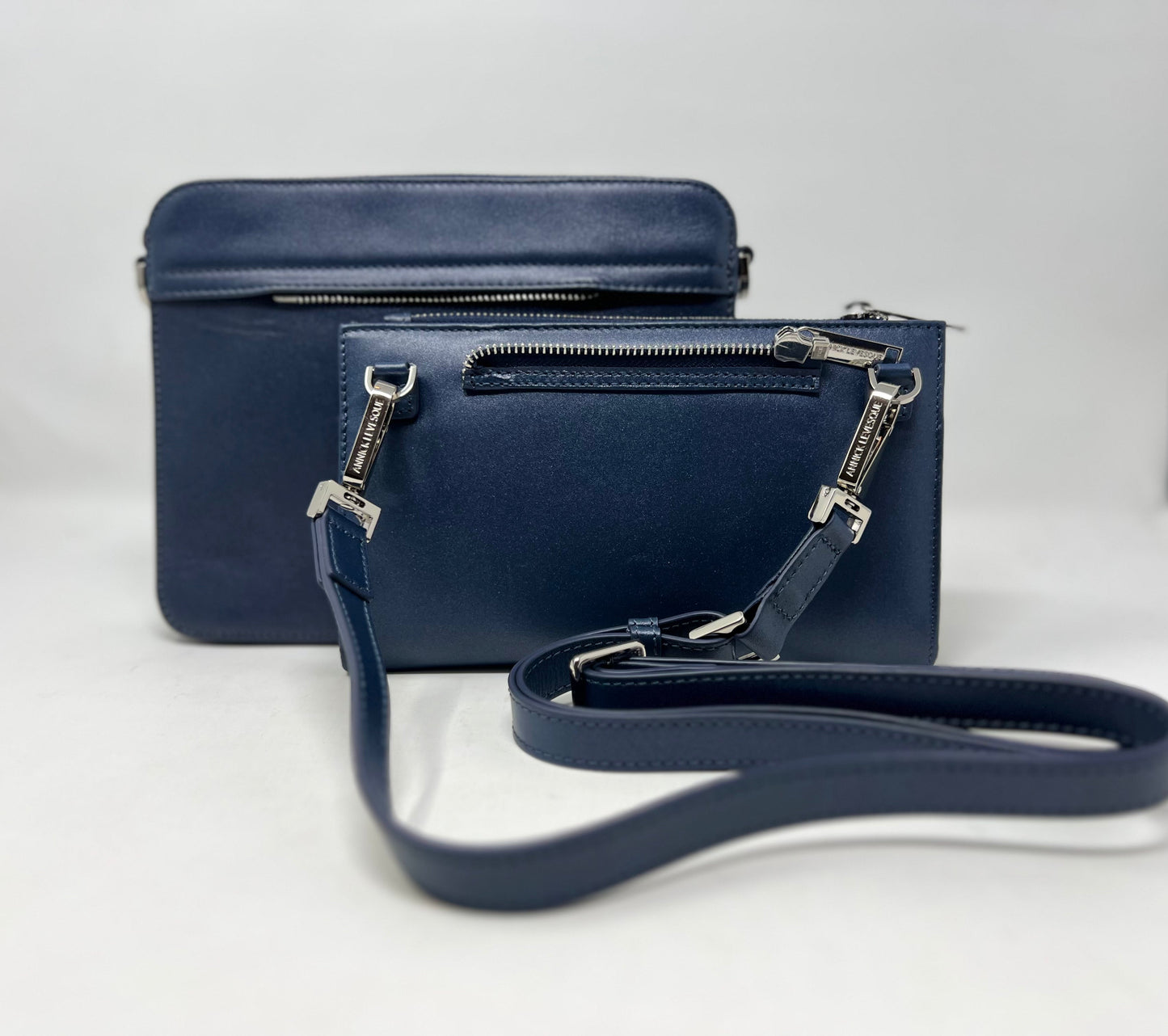 Small Crossbody Bag with Detachable Card Holder Navy Blue | Kennedi