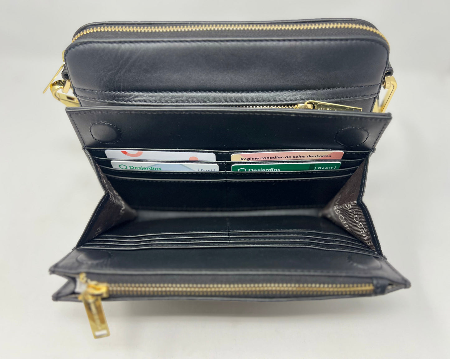 Petit Sac bandoulière avec porte-carte détachable, noir | Kennedi