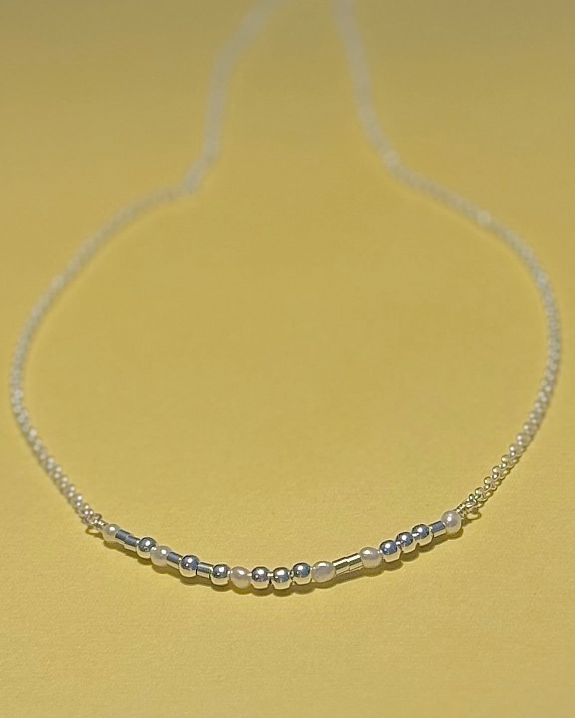 Collier perles code Morse