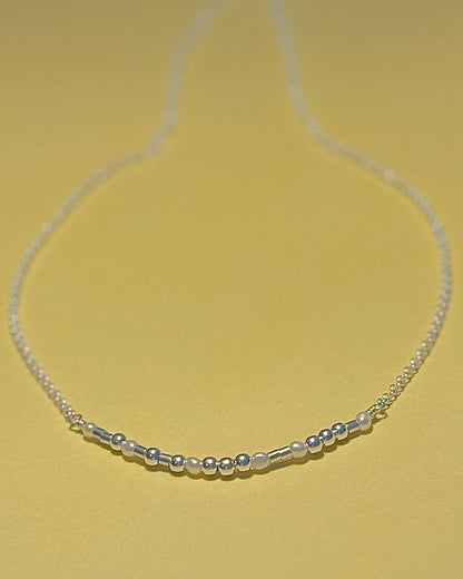 Collier perles code Morse
