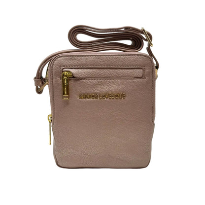 Platinum Pink Flat Leather Pouch — Nadine