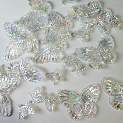 Breloques Papillon Transparentes pour Loisirs Créatifs