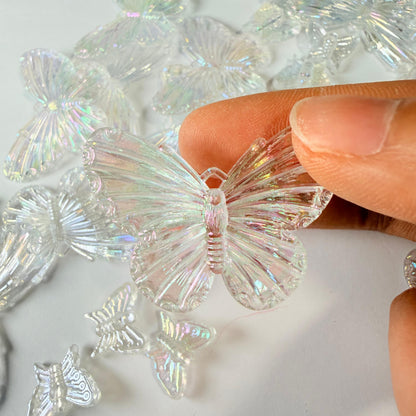 Breloques Papillon Transparentes pour Loisirs Créatifs