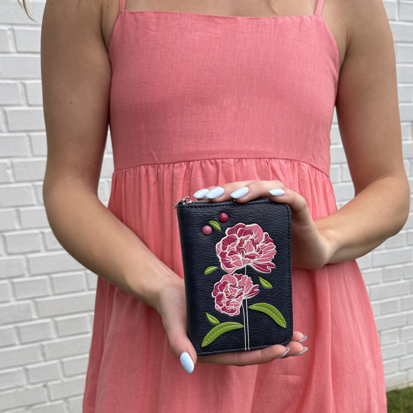 Portefeuille zippé Peony S