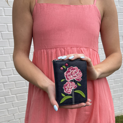 Portefeuille zippé Peony S