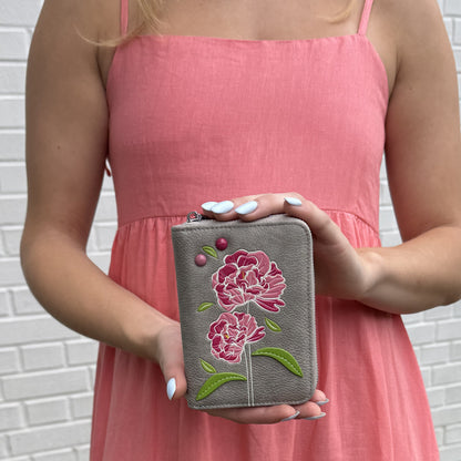 Portefeuille zippé Peony S