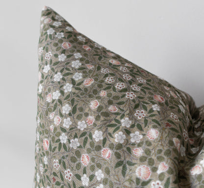Ivy | Green Floral Pillow Cover