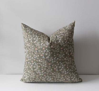 Isla | Housse de Coussin Fleurie Verte