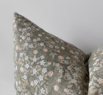 Isla | Housse de Coussin Fleurie Verte