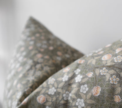 Isla | Housse de Coussin Fleurie Verte