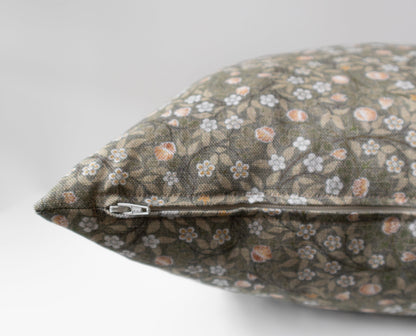 Isla | Housse de Coussin Fleurie Verte