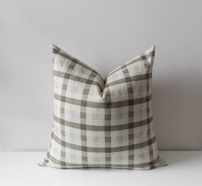 Quinton | Housse de coussin à carreaux neutres