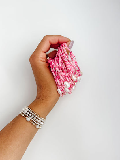BRACELET ROSE COURSE POUR LA CURE