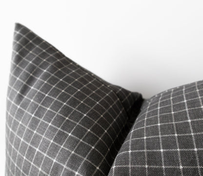 Theron | Grey Gridlock Pillow Cover