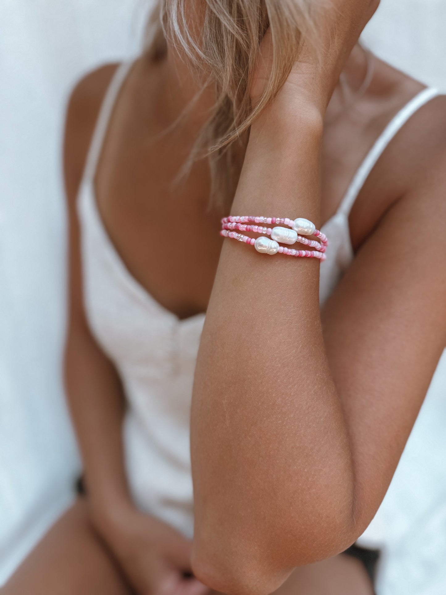 BRACELET ROSE COURSE POUR LA CURE