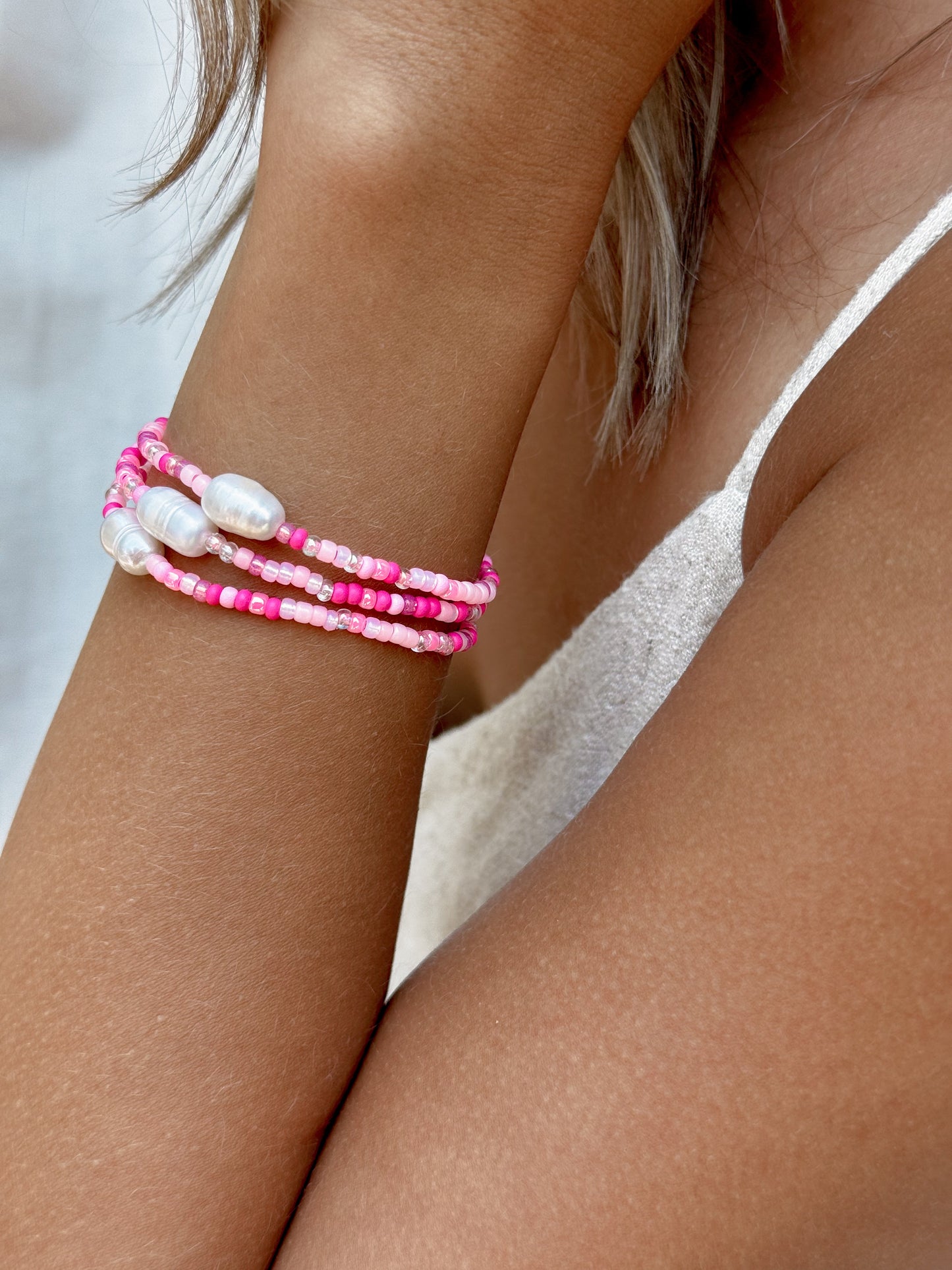 BRACELET ROSE COURSE POUR LA CURE
