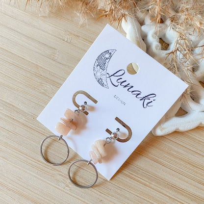 PITAKA | Sunstone and Stainless Steel Earrings